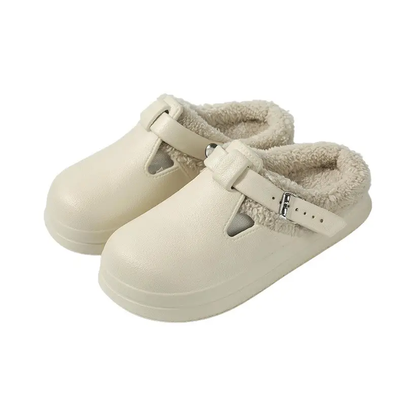 Baotou Fur Slippers for Women in Autumn and Winter Indoor and Outdoor Wear Fashionable Belt Buckle Fleece-Lined Warm Thick-Soled Cotton Slippers - Image 8