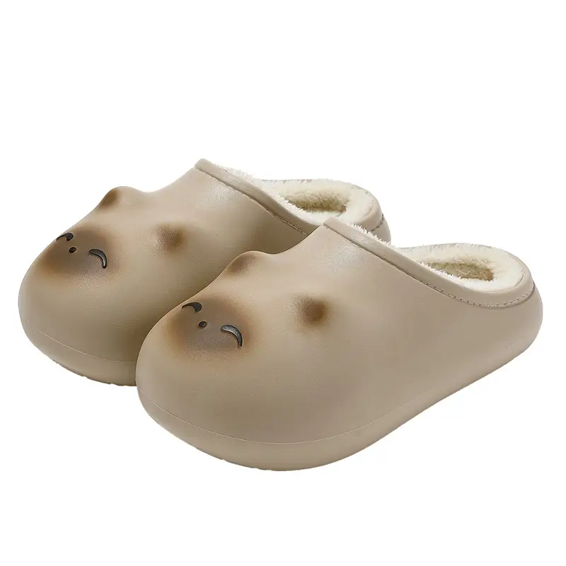 Little Fat Cat Cotton Slippers for Women Winter Cartoon Cute Kitten Indoor Home Use Plush Warm Men's Cotton Slippers Winter