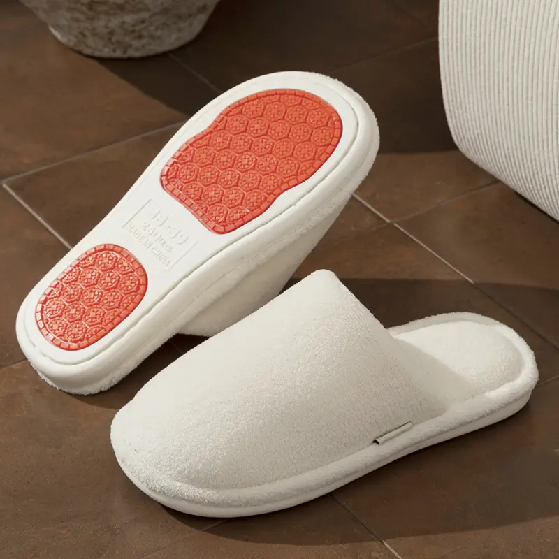 Men's White Cotton Winter Slippers Non-Slip Indoor - Image 9