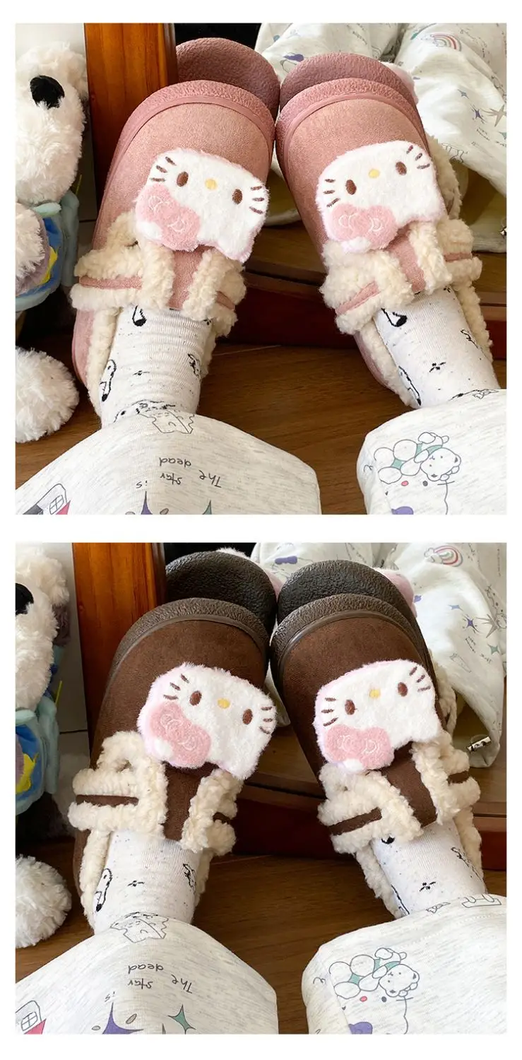 Cute Cat Design Cotton Slippers Women Winter Warm — feature 11