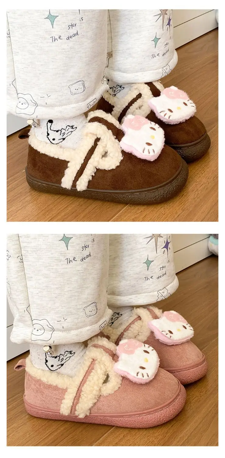 Cute Cat Design Cotton Slippers Women Winter Warm — feature 12