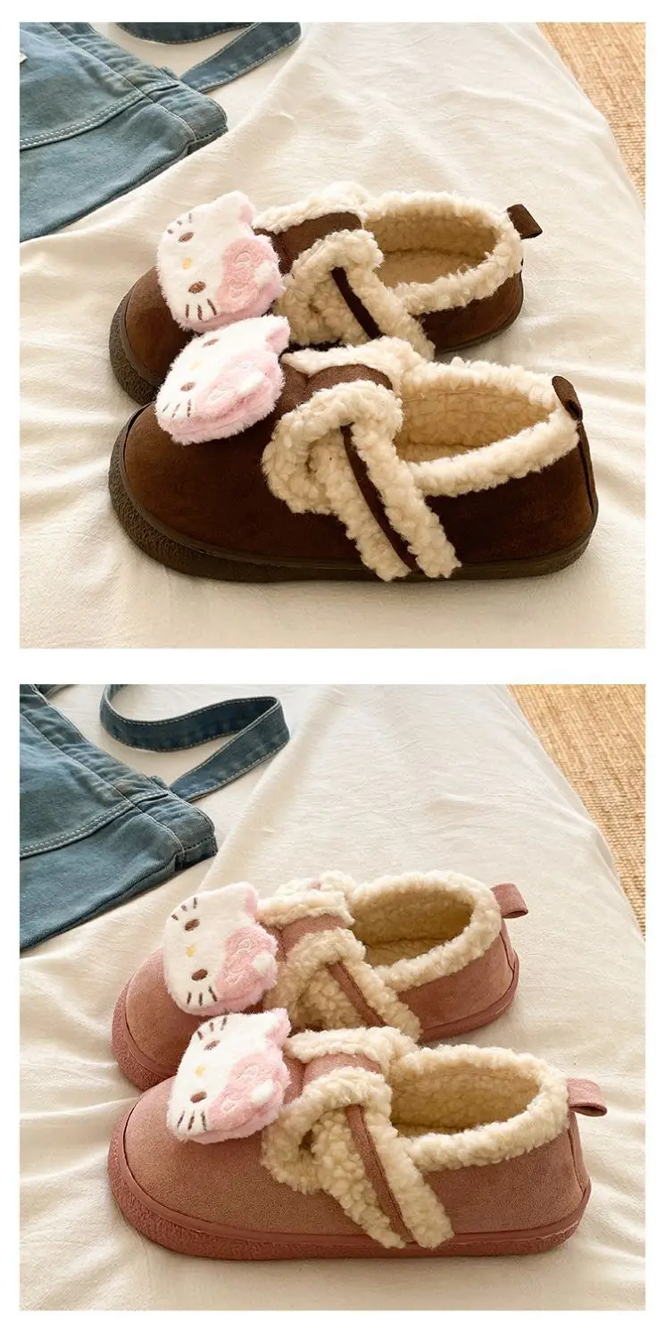 Cute Cat Design Cotton Slippers Women Winter Warm — feature 15