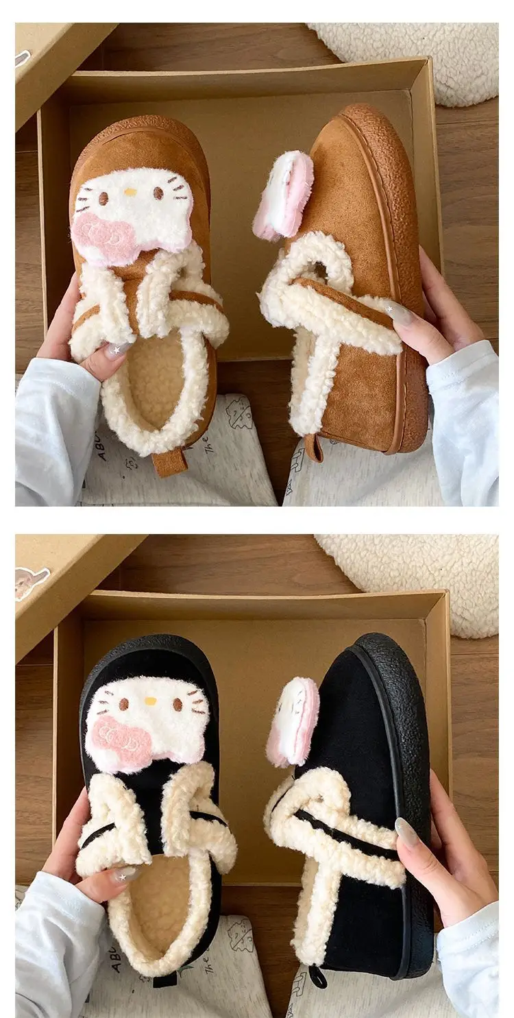 Cute Cat Design Cotton Slippers Women Winter Warm — feature 17