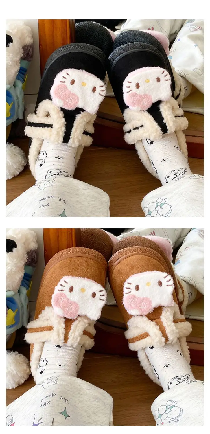 Cute Cat Design Cotton Slippers Women Winter Warm — feature 18