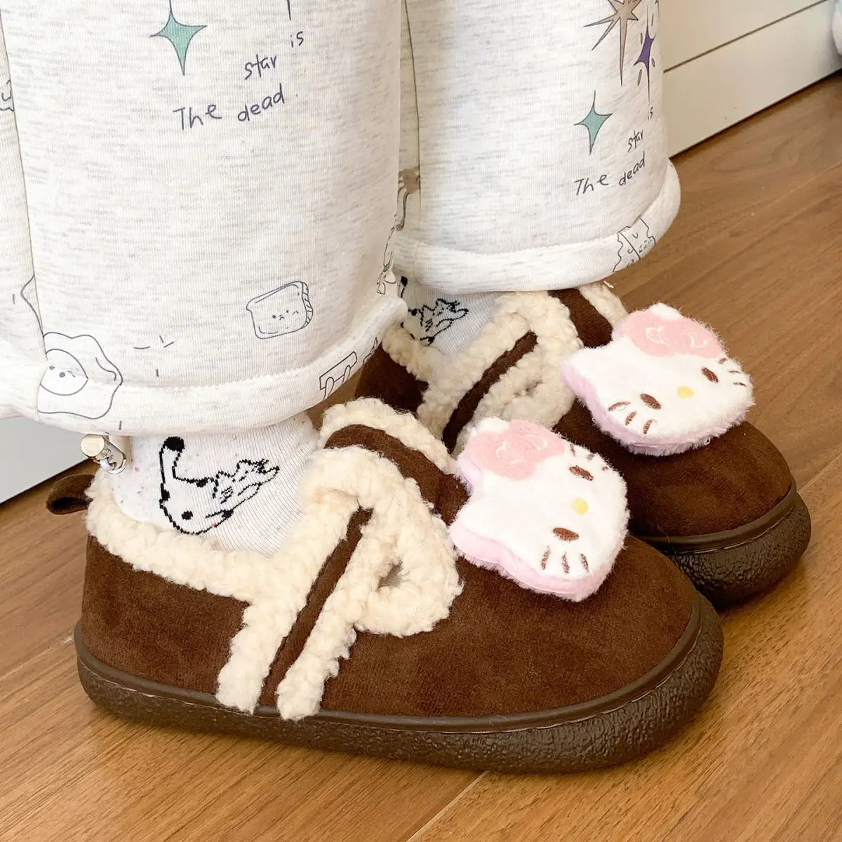 Cute Cat Design Cotton Slippers Women Winter Warm — feature 26