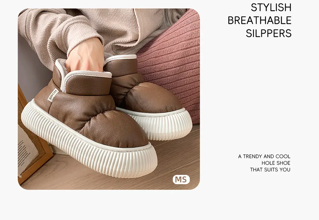 2025 New Cotton Slippers for Women in Winter, High-Top Non-Slip Comfortable Thick-Soled Outer Snow Boots with Velvet Cotton Shoes — feature 5