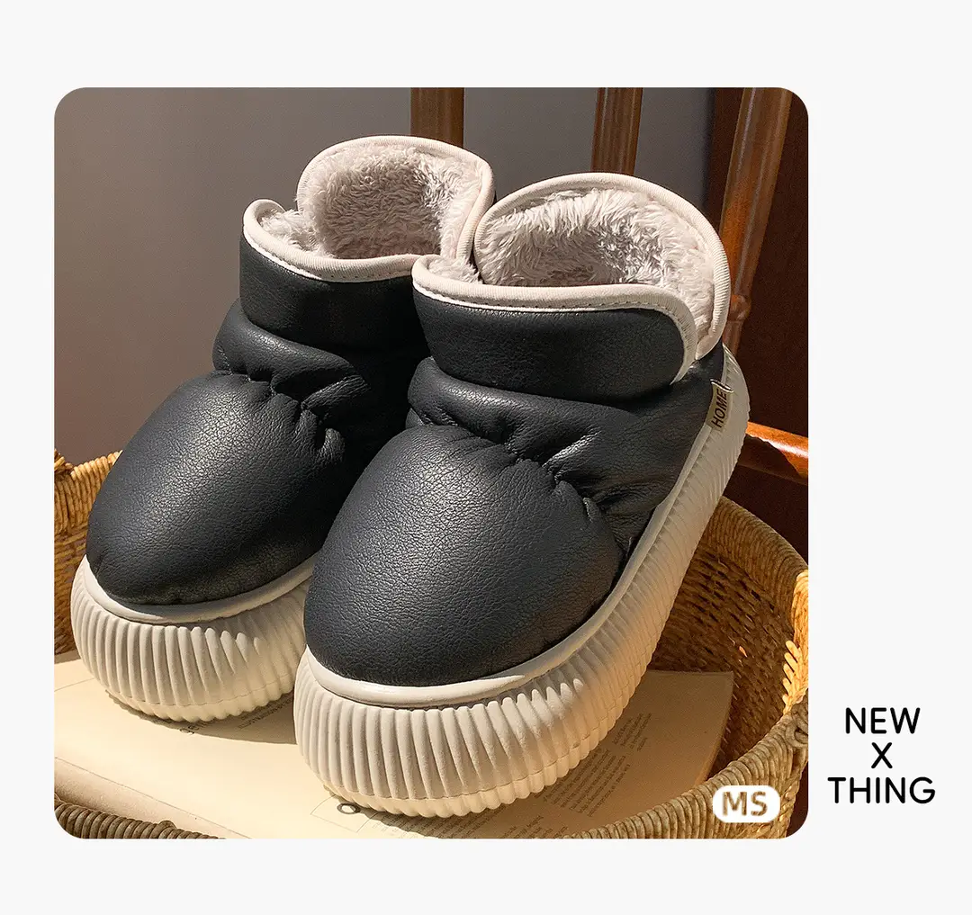 2025 New Cotton Slippers for Women in Winter, High-Top Non-Slip Comfortable Thick-Soled Outer Snow Boots with Velvet Cotton Shoes — feature 8