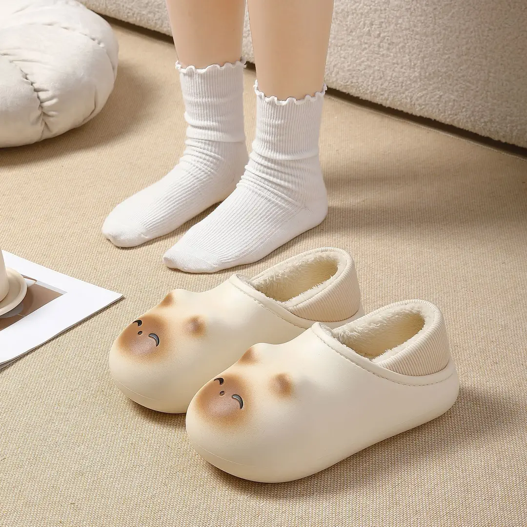 Cat Head Slippers, Cotton Shoes for Women, Winter Outerwear, Cartoon Waterproof, Non-Slip, Anti-Fouling, Plush, Warm Cotton Slippers for Women, Wholesale - Image 5