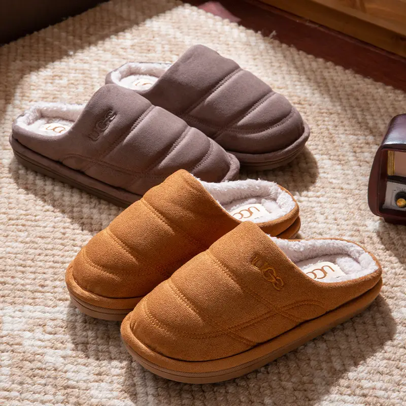 Thick-Soled Cotton Slippers for Women, Autumn and Winter 2025 New Indoor and Home Non-Slip Silent Warm Plush Slippers for Men - Image 6