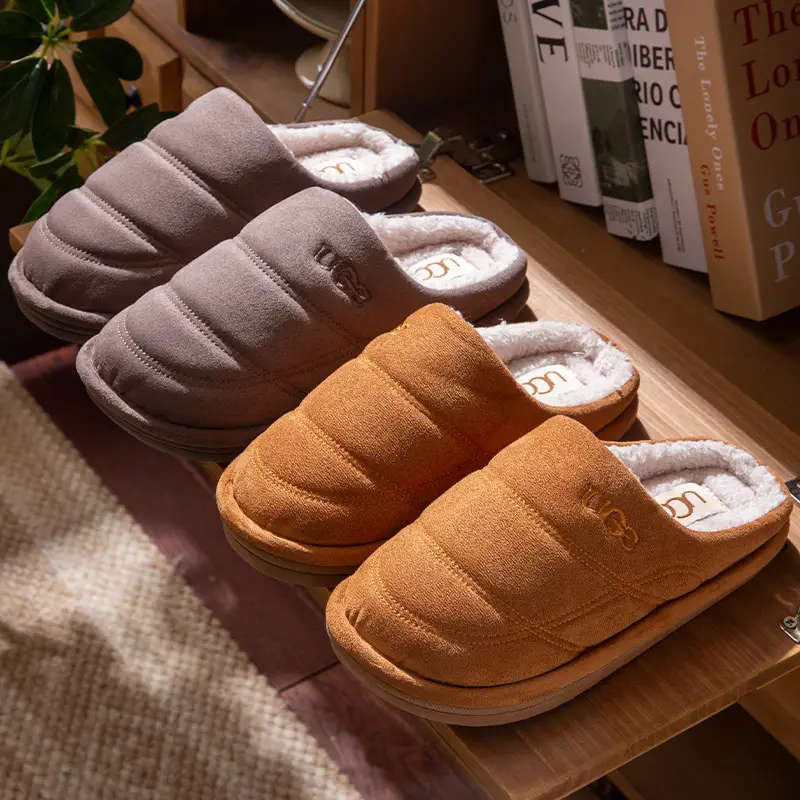 Thick-Soled Cotton Slippers for Women, Autumn and Winter 2025 New Indoor and Home Non-Slip Silent Warm Plush Slippers for Men - Image 7