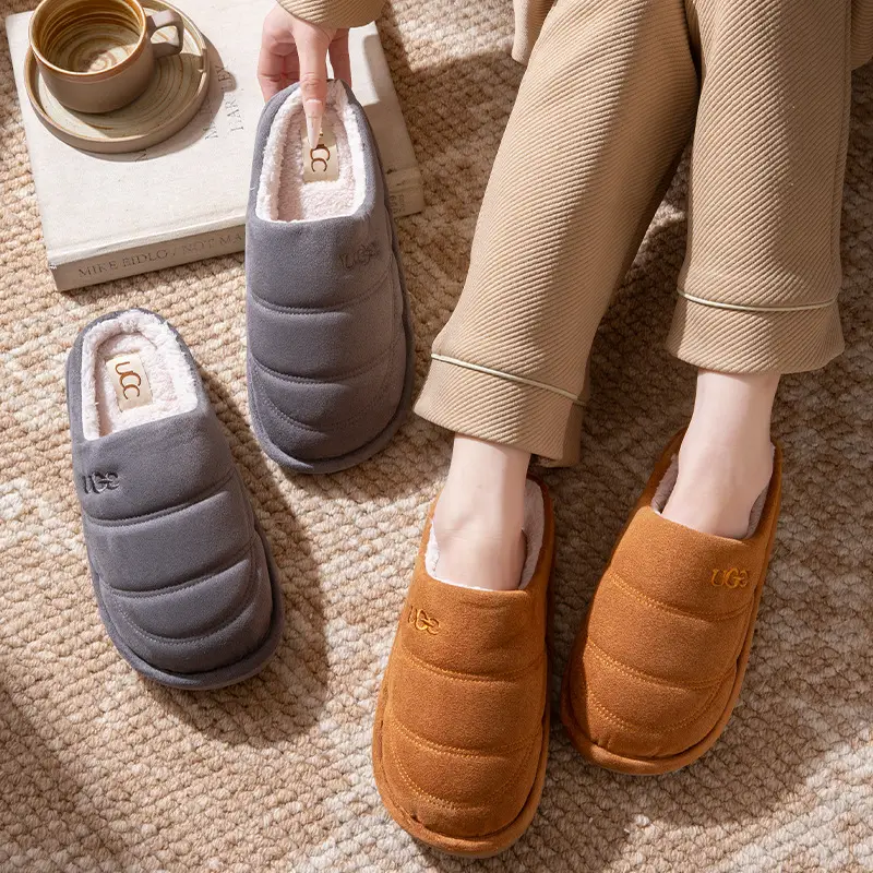 Thick-Soled Cotton Slippers for Women, Autumn and Winter 2025 New Indoor and Home Non-Slip Silent Warm Plush Slippers for Men - Image 8