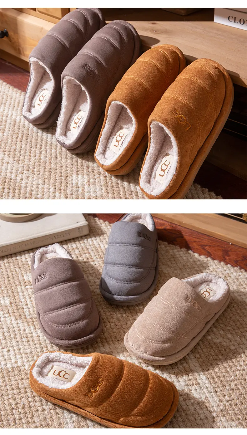 Thick-Soled Cotton Slippers for Women, Autumn and Winter 2025 New Indoor and Home Non-Slip Silent Warm Plush Slippers for Men — feature 9