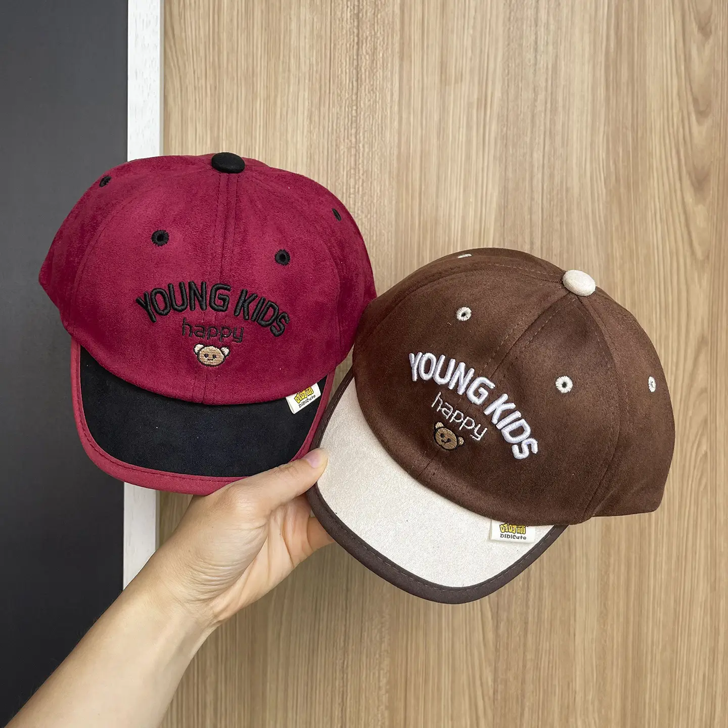 Young Kids Beanies Black Maroon Brown - Image 8