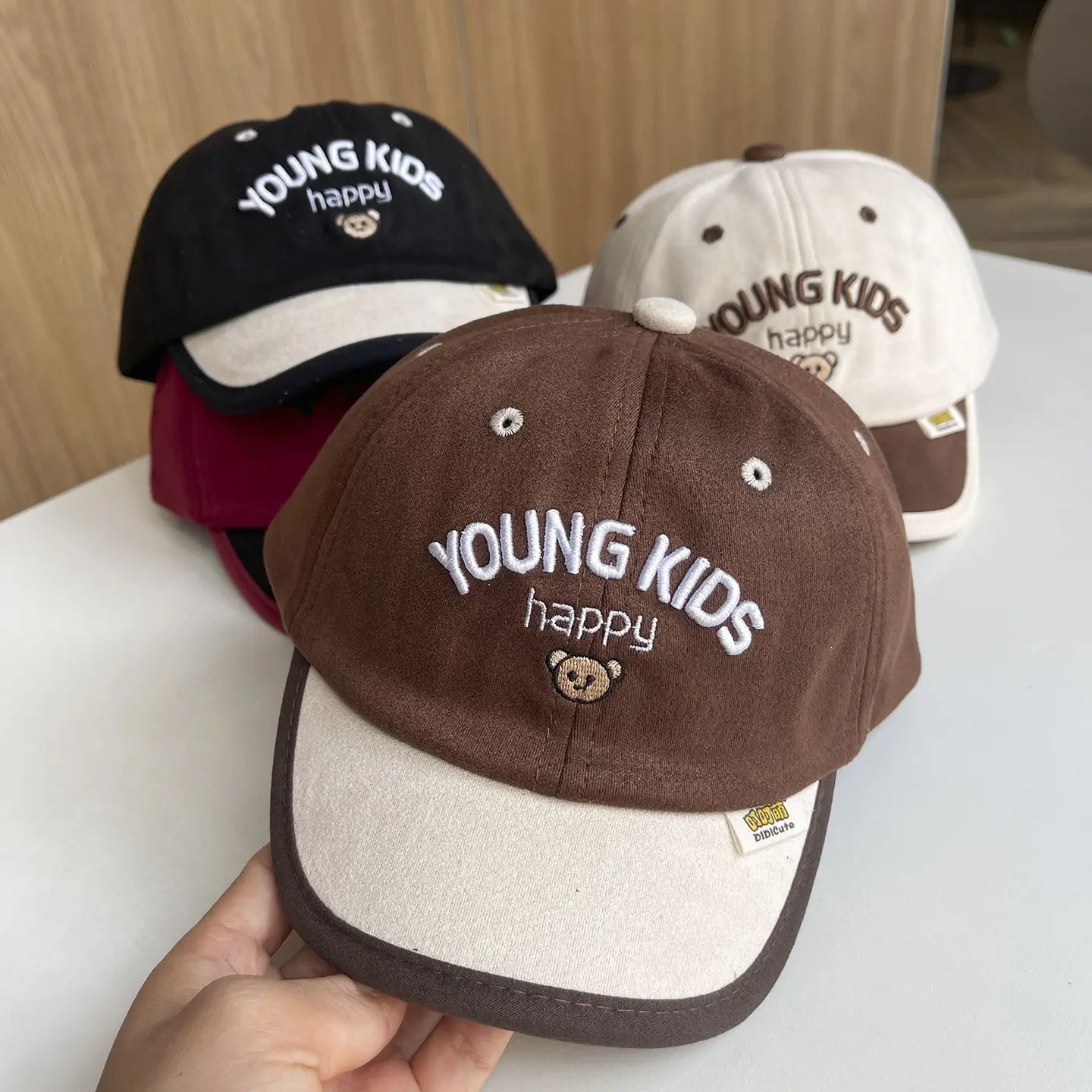 Young Kids Beanies Black Maroon Brown — feature 3
