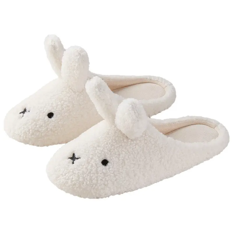 Qidan Shoe Factory Cartoon Cotton Slippers Women's Winter Home Indoor Cute Stuffed Warm Thick-Soled Anti-Slip Furry Slippers