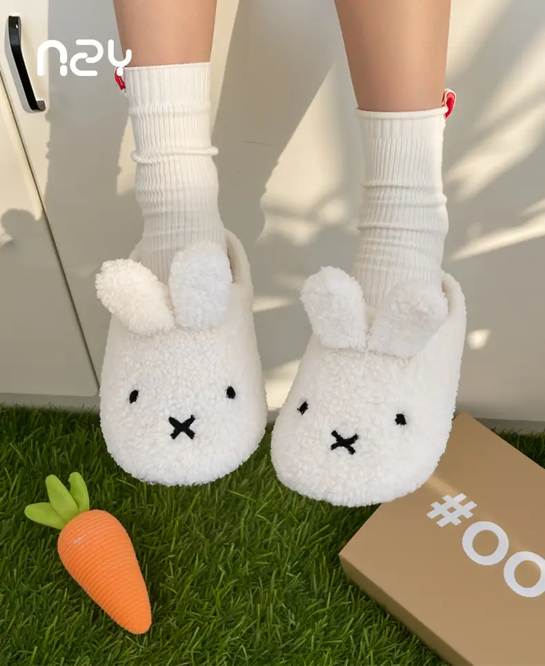 Qidan Shoe Factory Cartoon Cotton Slippers Women's Winter Home Indoor Cute Stuffed Warm Thick-Soled Anti-Slip Furry Slippers — feature 1