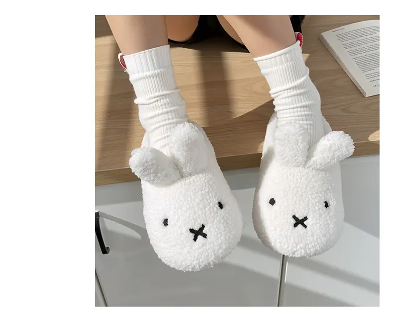 Qidan Shoe Factory Cartoon Cotton Slippers Women's Winter Home Indoor Cute Stuffed Warm Thick-Soled Anti-Slip Furry Slippers — feature 4