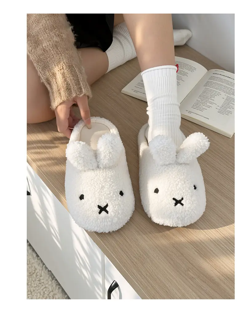 Qidan Shoe Factory Cartoon Cotton Slippers Women's Winter Home Indoor Cute Stuffed Warm Thick-Soled Anti-Slip Furry Slippers — feature 6