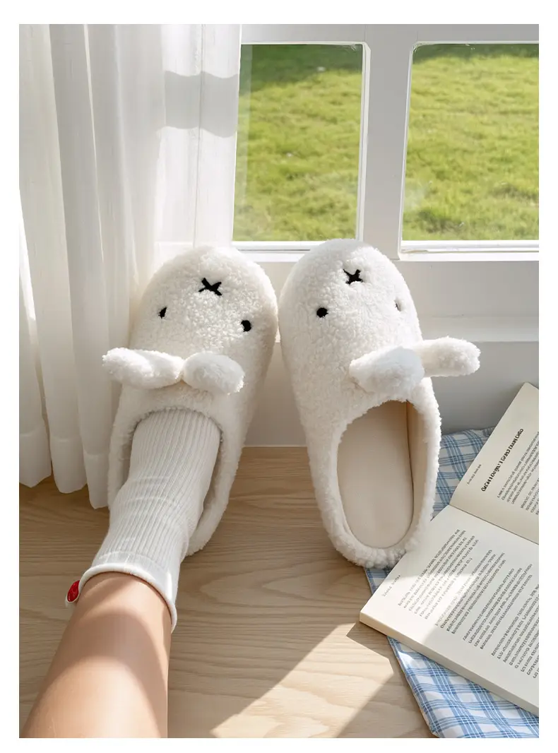 Qidan Shoe Factory Cartoon Cotton Slippers Women's Winter Home Indoor Cute Stuffed Warm Thick-Soled Anti-Slip Furry Slippers — feature 8