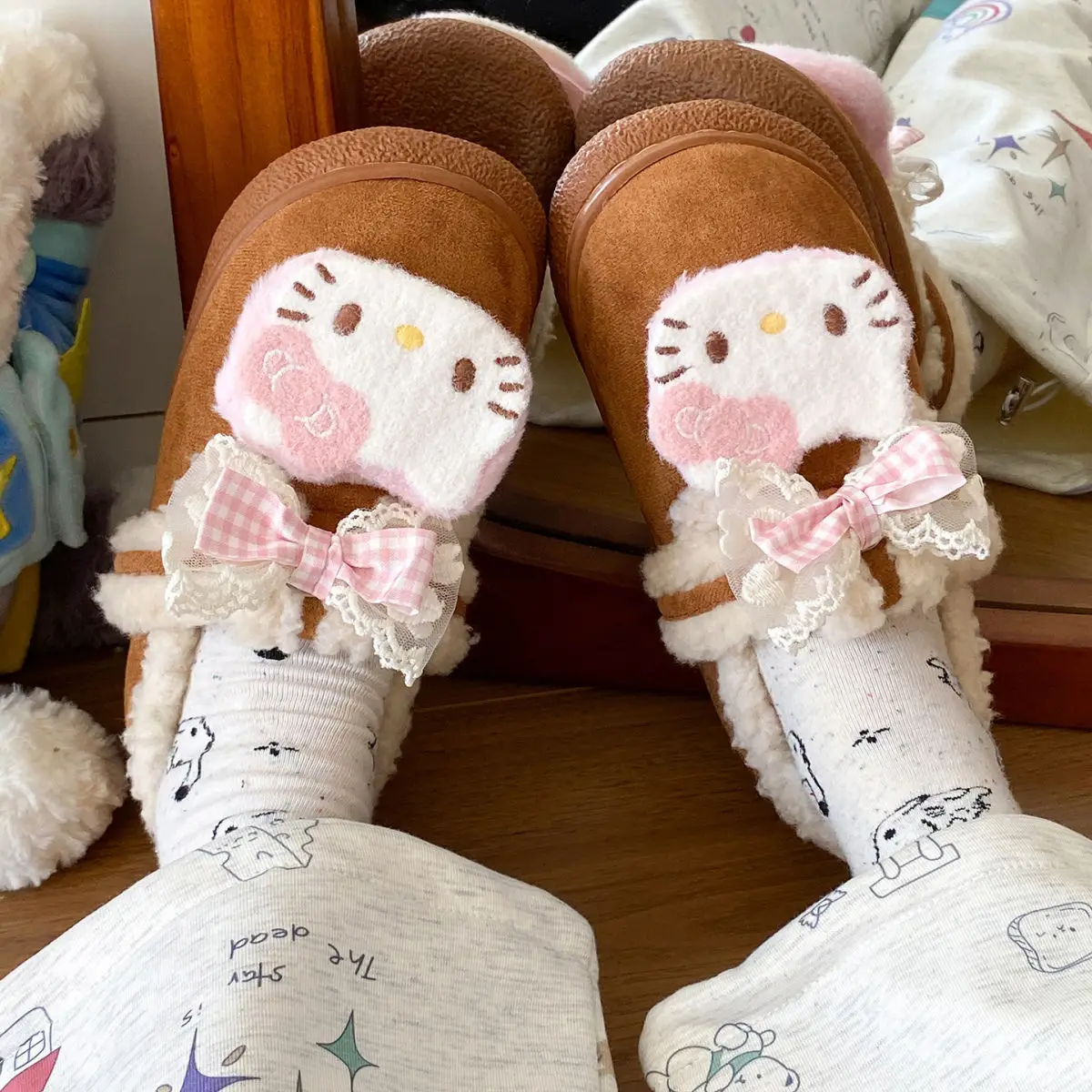 Winter Bow Embroidered Soft Slippers for Women — feature 24
