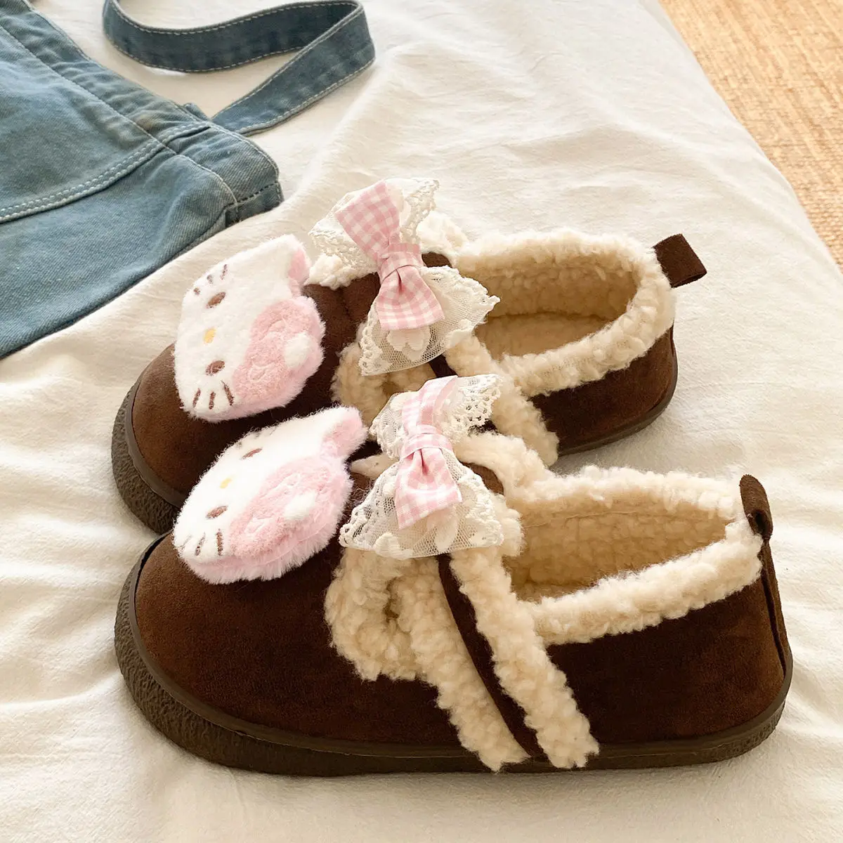Winter Bow Embroidered Soft Slippers for Women — feature 28