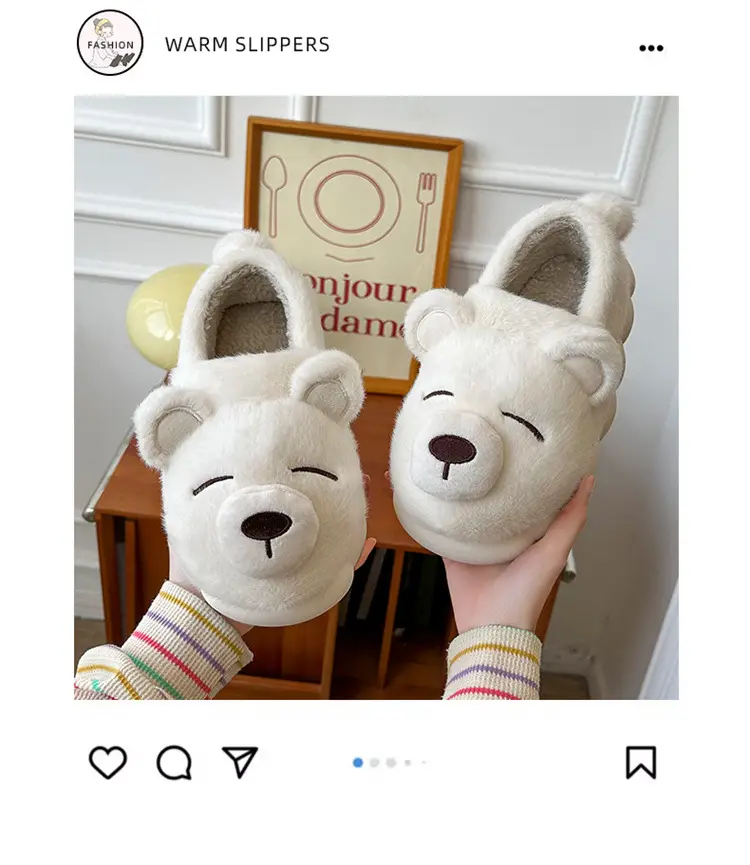 Nose Bear Slippers Warm Non-Slip Cotton 2025 — feature 1