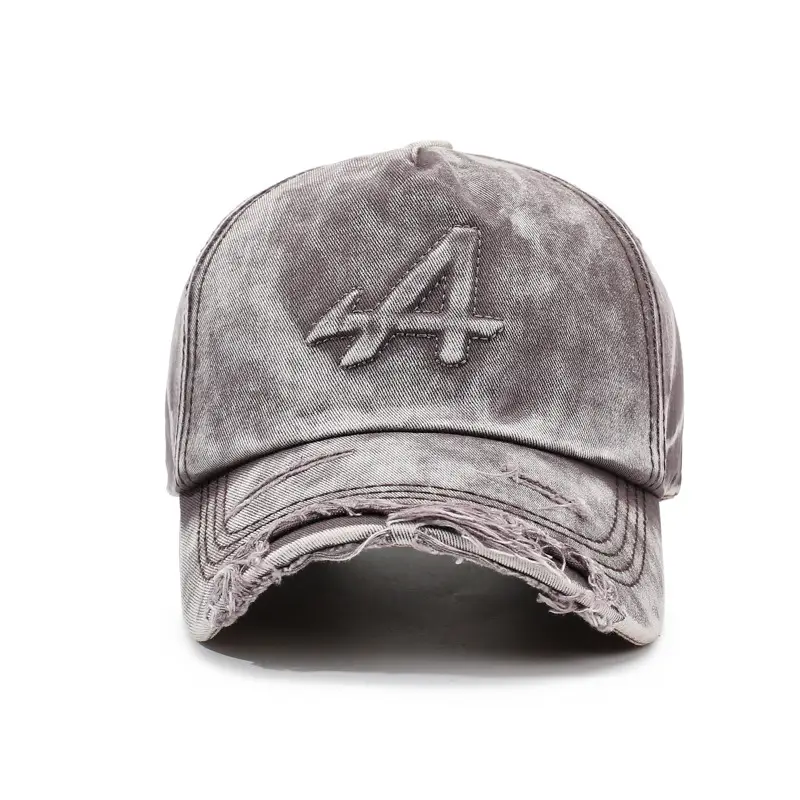 Unisex Distressed Soft Cap with 3D Embroidery Brown - Image 7