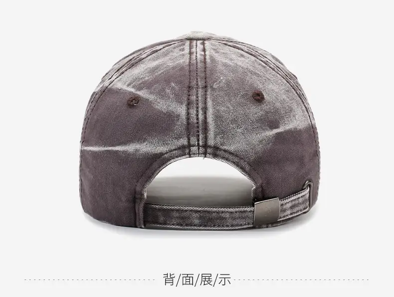 Unisex Distressed Soft Cap with 3D Embroidery Brown — feature 11