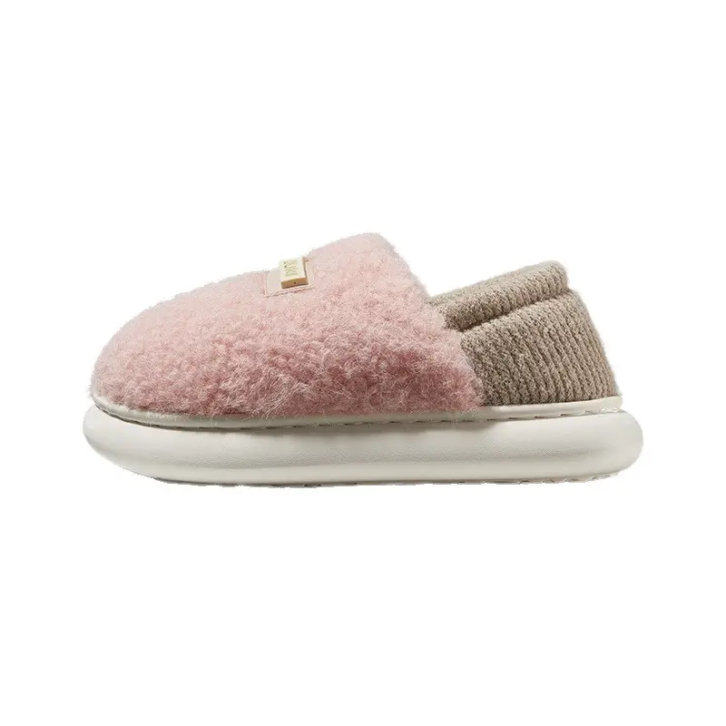 Women's Pink Woolly Slippers Warm Anti-Slip EVA - Image 10