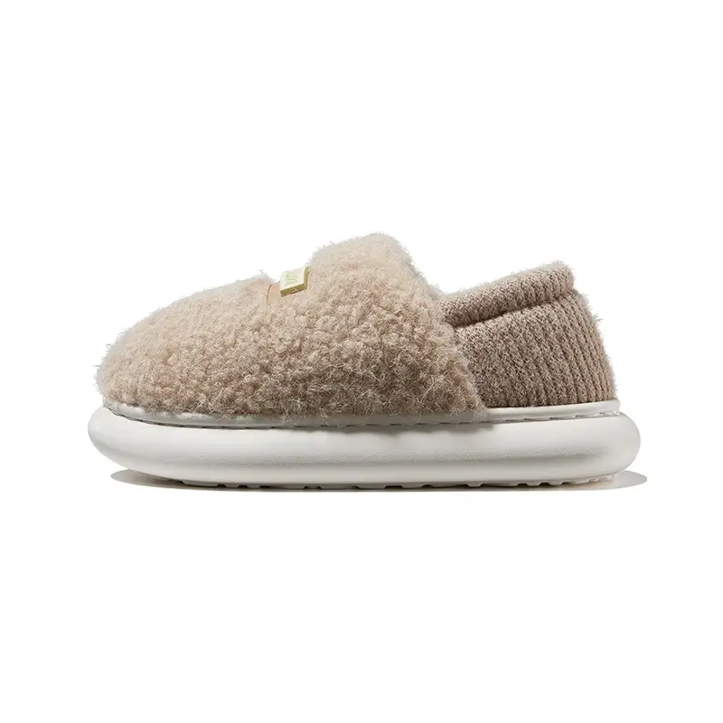Women's Pink Woolly Slippers Warm Anti-Slip EVA - Image 2