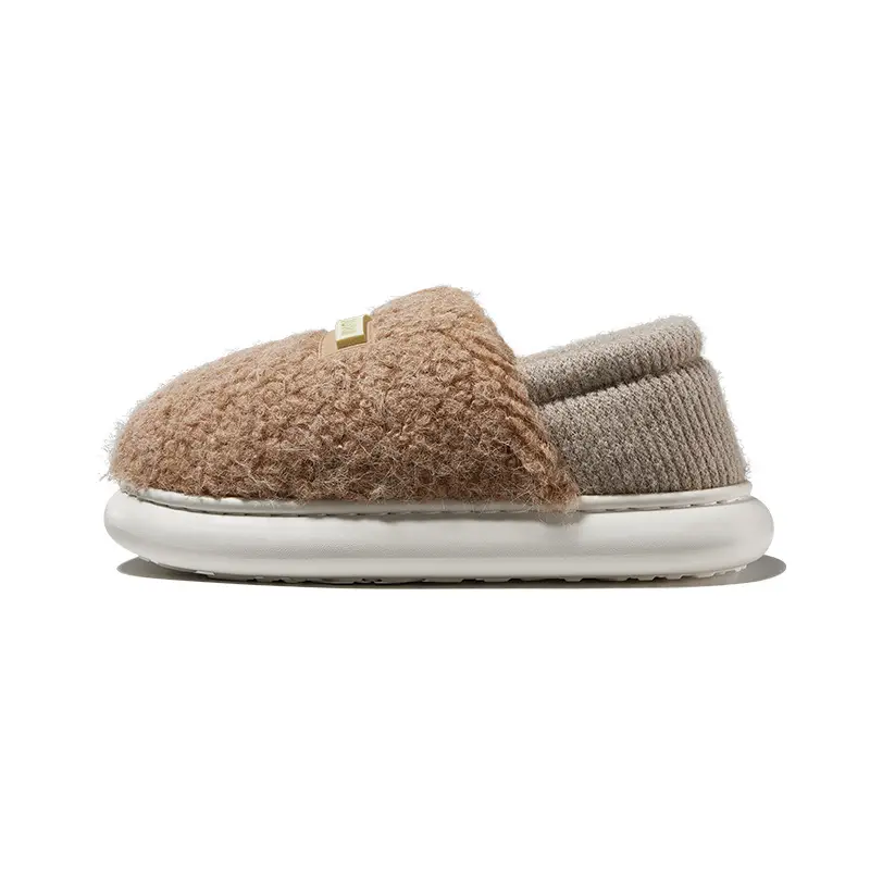 Women's Pink Woolly Slippers Warm Anti-Slip EVA - Image 4