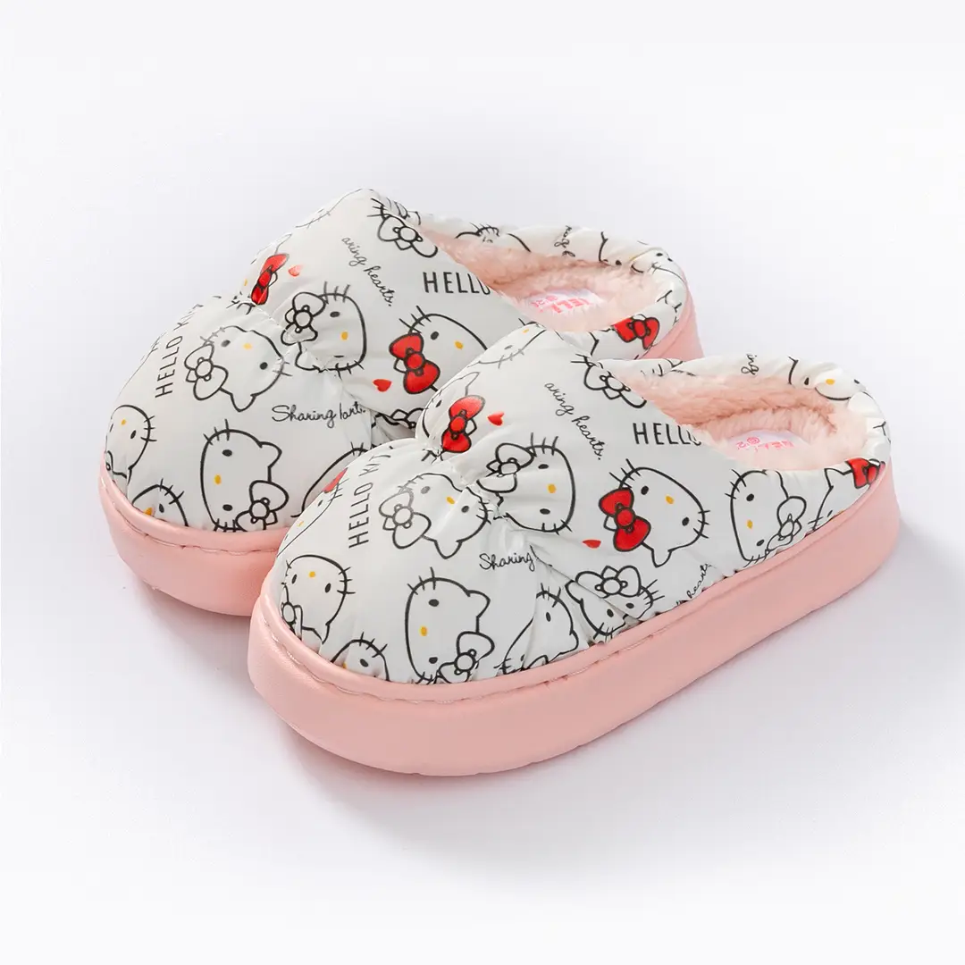 Sanrio Autumn and Winter Children's Cotton Shoes, Winter Indoor Thick-Soled Warm Soft-Soled Slippers, Waterproof Parent-Child Slippers - Image 9