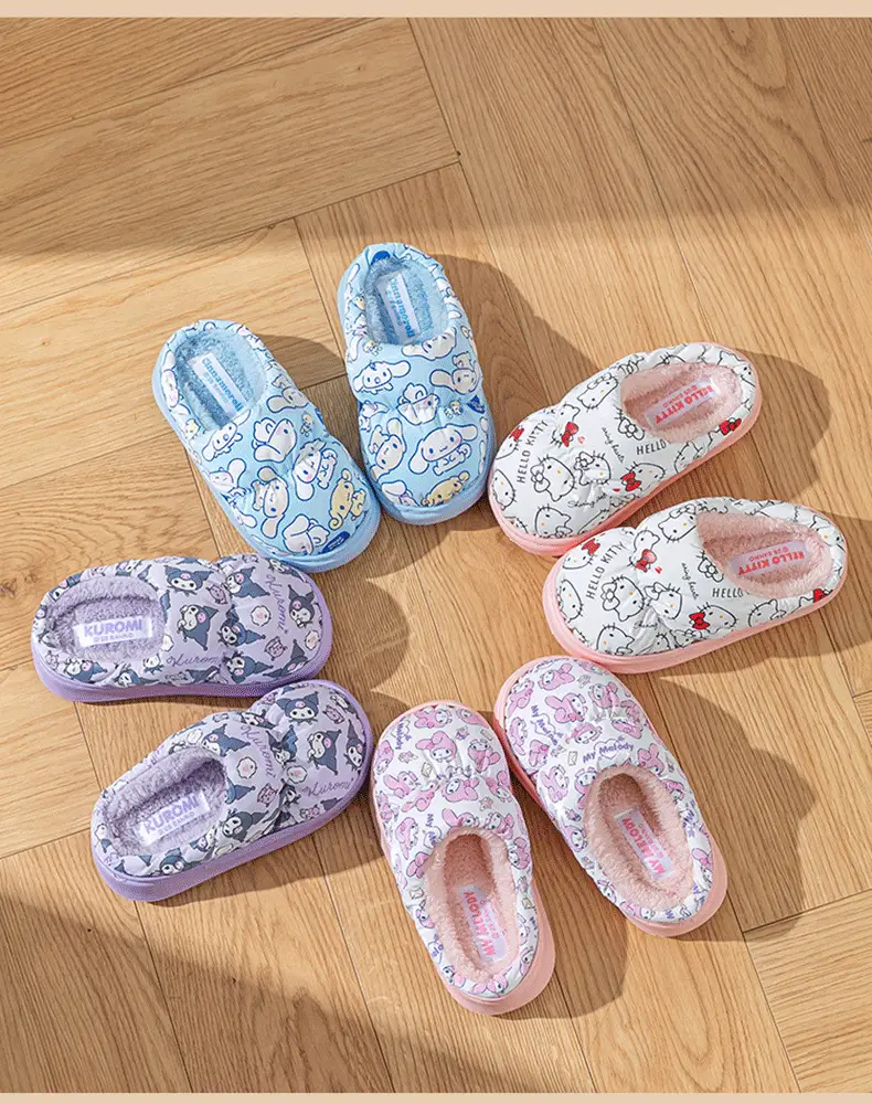 Sanrio Autumn and Winter Children's Cotton Shoes, Winter Indoor Thick-Soled Warm Soft-Soled Slippers, Waterproof Parent-Child Slippers — feature 22