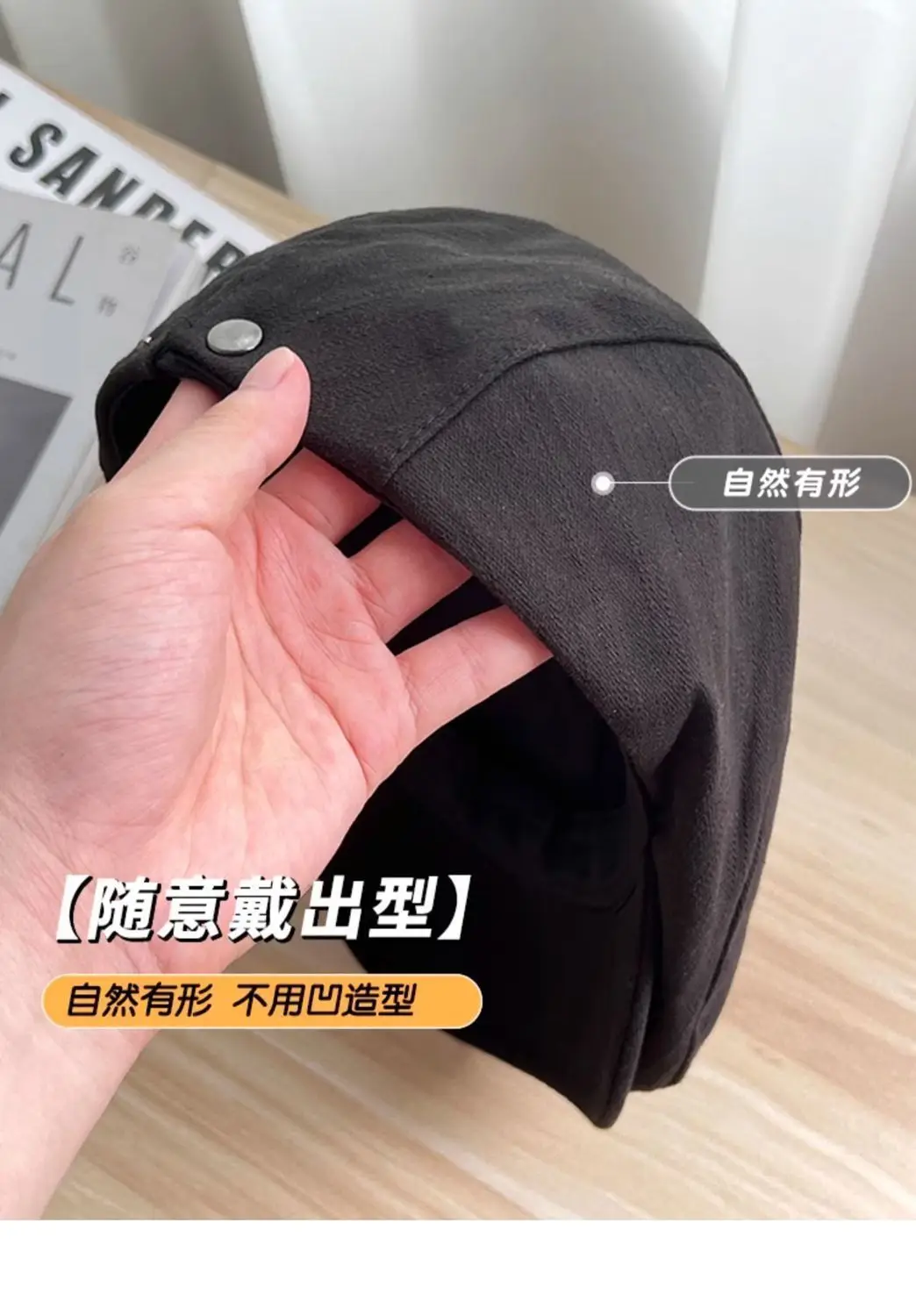 Women British Style Reversible Beret Cap Summer Forward — feature 12