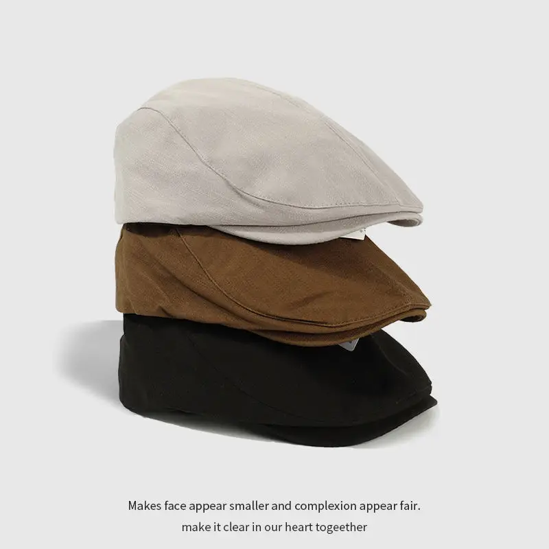 Women British Style Reversible Beret Cap Summer Forward — feature 15