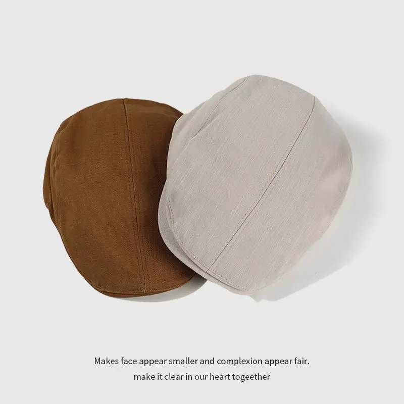 Women British Style Reversible Beret Cap Summer Forward — feature 16