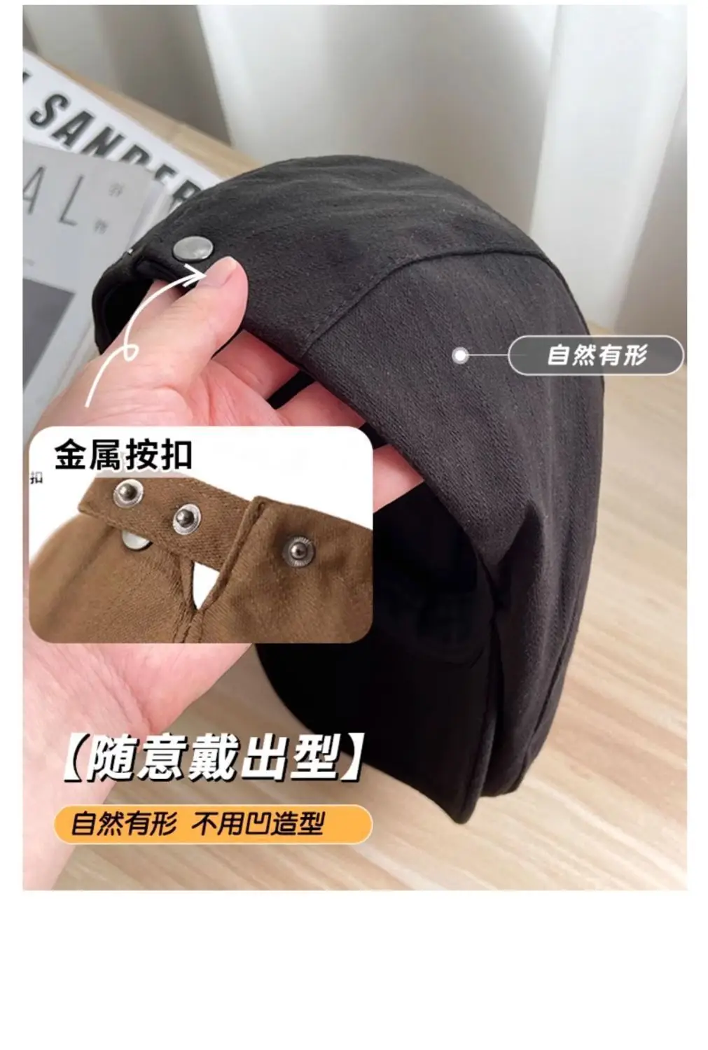 Women British Style Reversible Beret Cap Summer Forward — feature 7