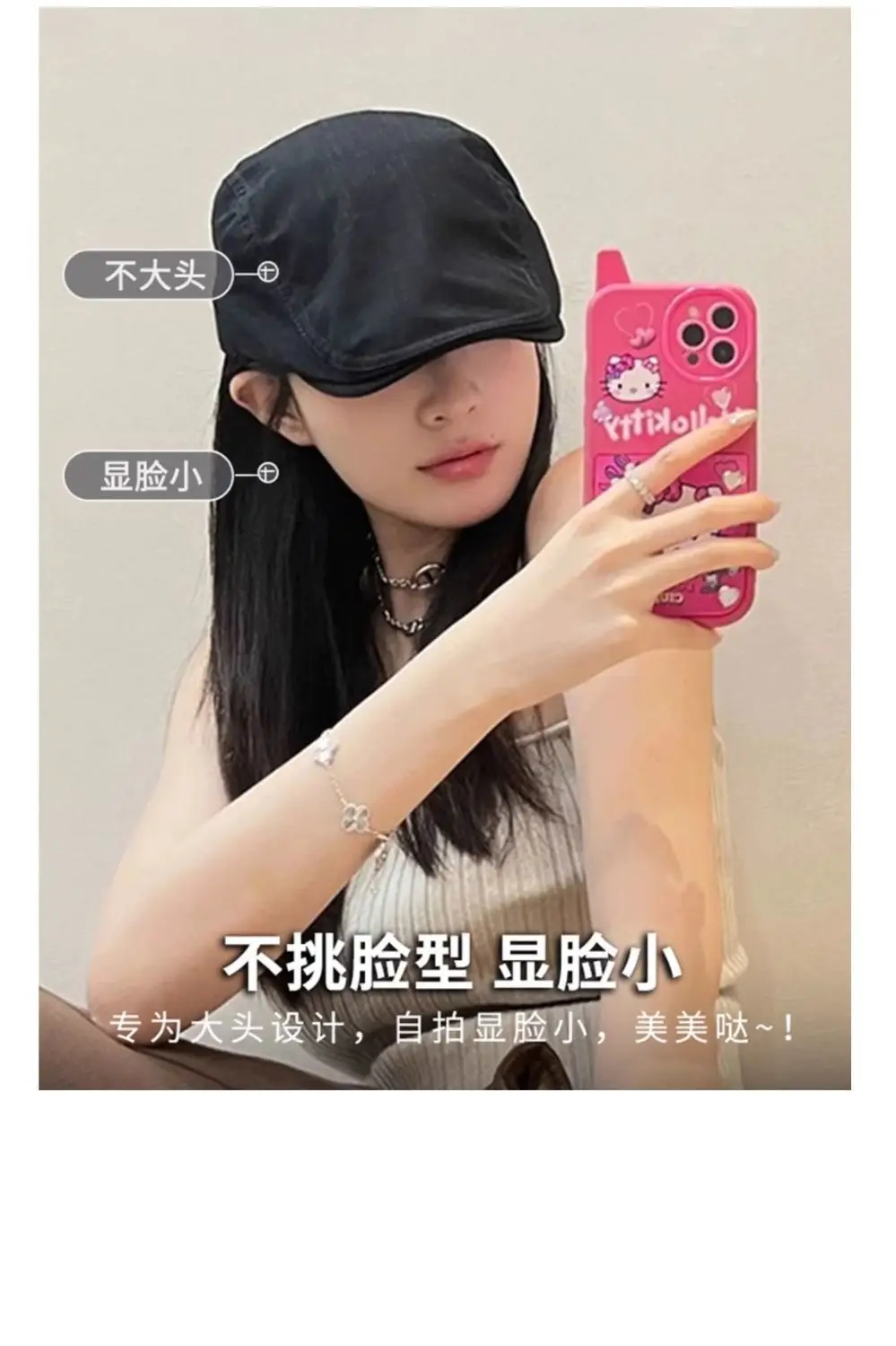 Women British Style Reversible Beret Cap Summer Forward — feature 9