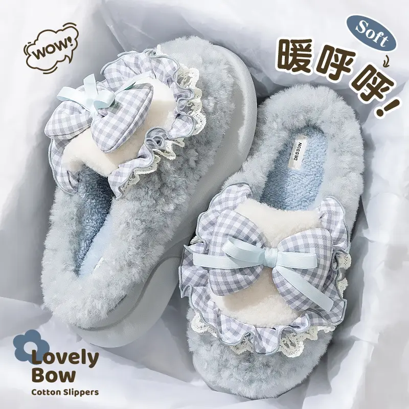 Women Pink Bow Slippers 2025 Warm Anti-Slip - Image 12