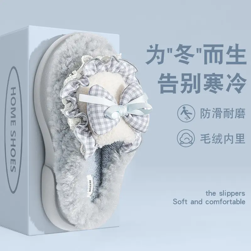 Women Pink Bow Slippers 2025 Warm Anti-Slip - Image 14