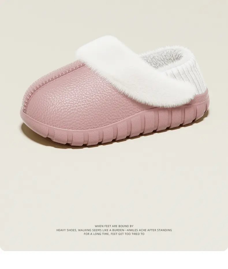 Cotton Slippers for Women, Winter Home Use, Indoor Non-Slip Couple Home Warm Winter Plush Bag Heel Cotton Slippers for Men — feature 10