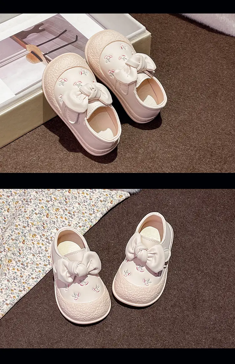 Baby Girl Bow Shoes White 1-3Yr Baotou Soft Sole — feature 13