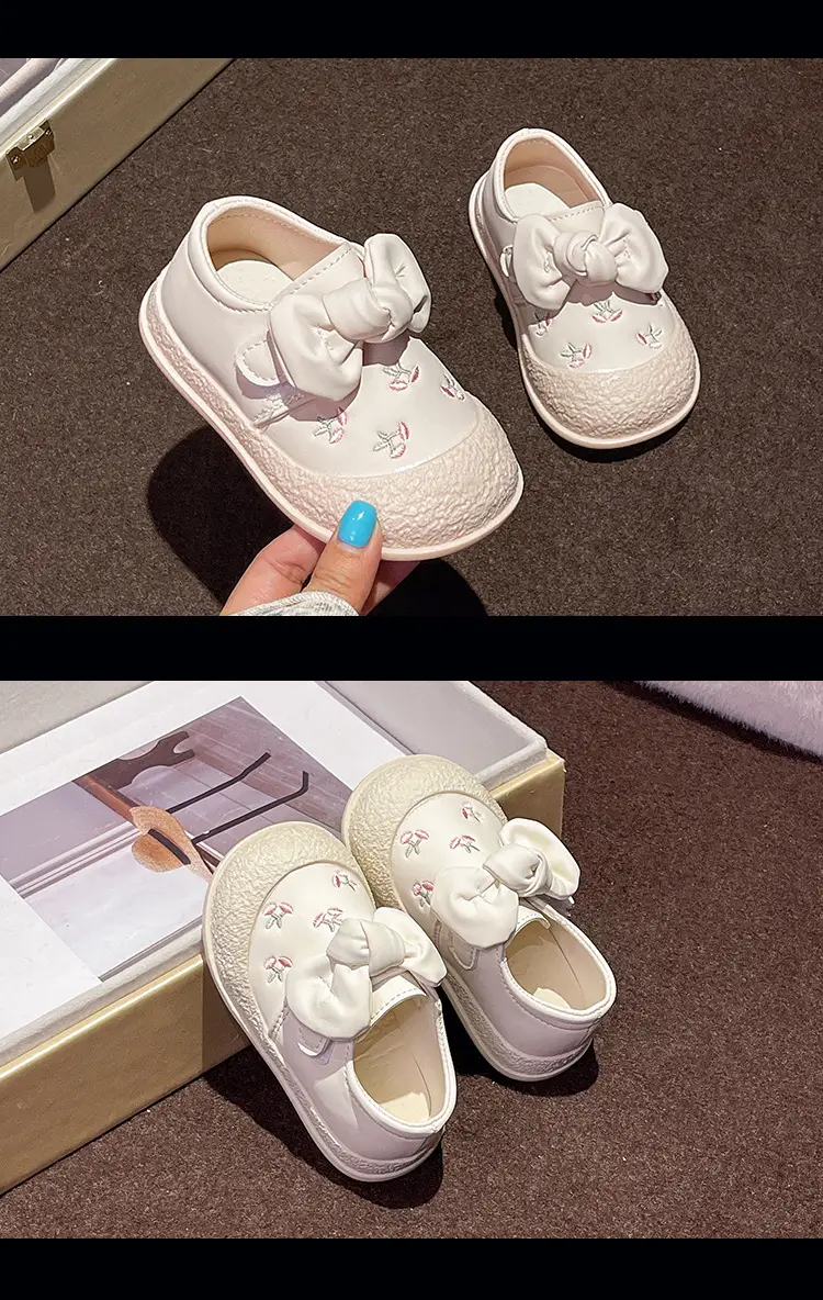 Baby Girl Bow Shoes White 1-3Yr Baotou Soft Sole — feature 14