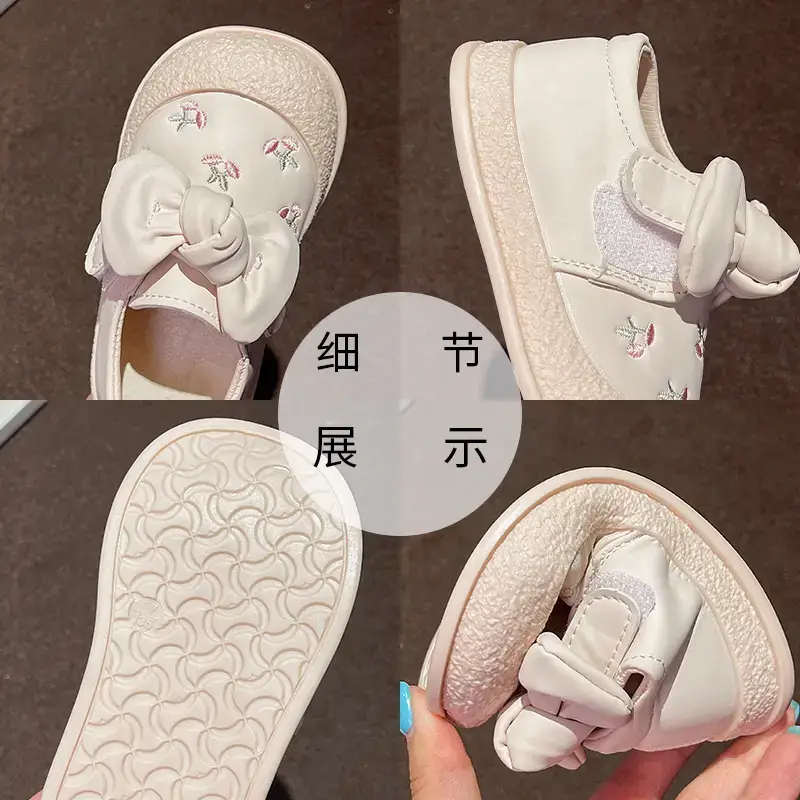 Baby Girl Bow Shoes White 1-3Yr Baotou Soft Sole