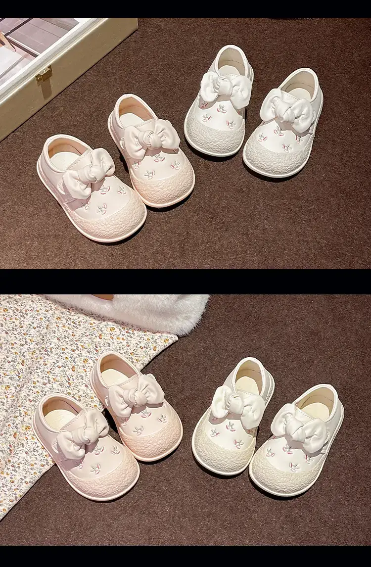 Baby Girl Bow Shoes White 1-3Yr Baotou Soft Sole — feature 11