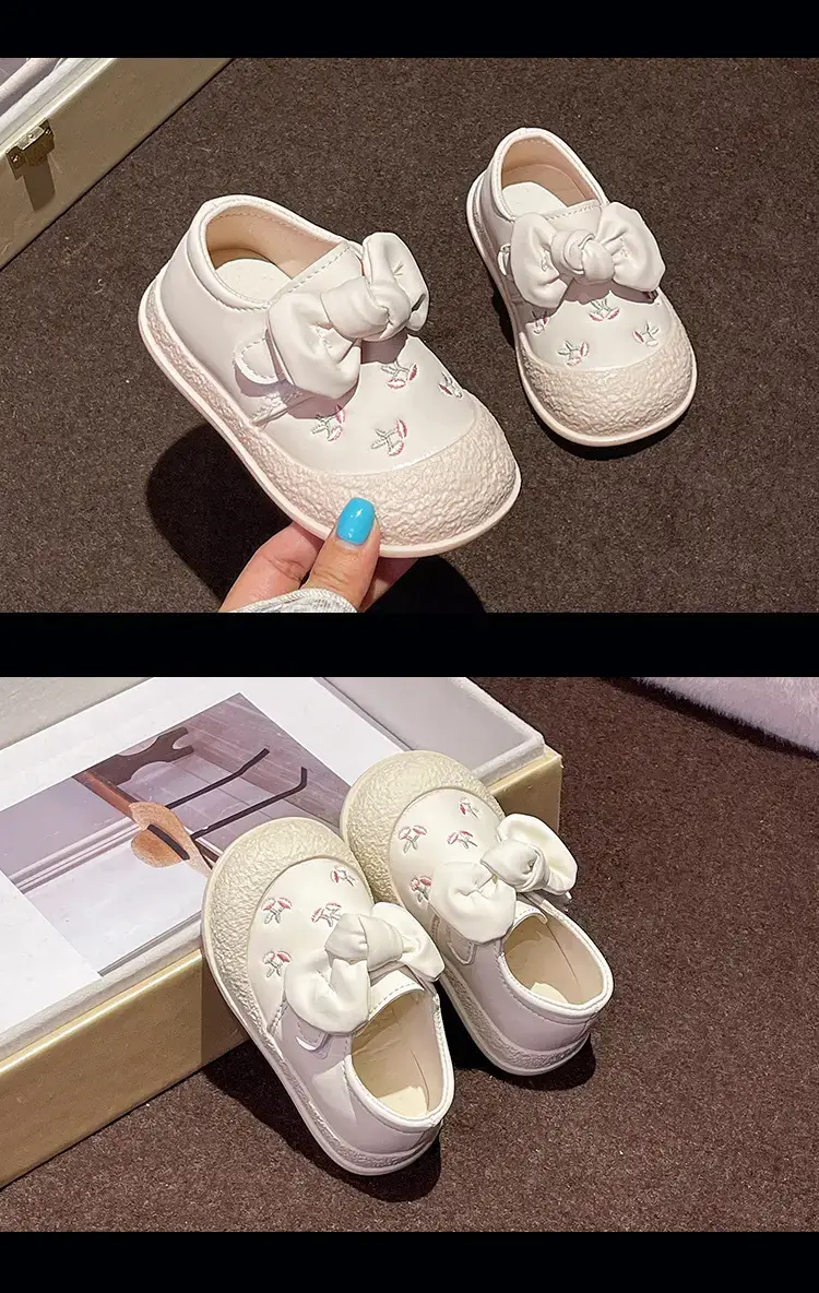Baby Girl Bow Shoes White 1-3Yr Baotou Soft Sole — feature 14