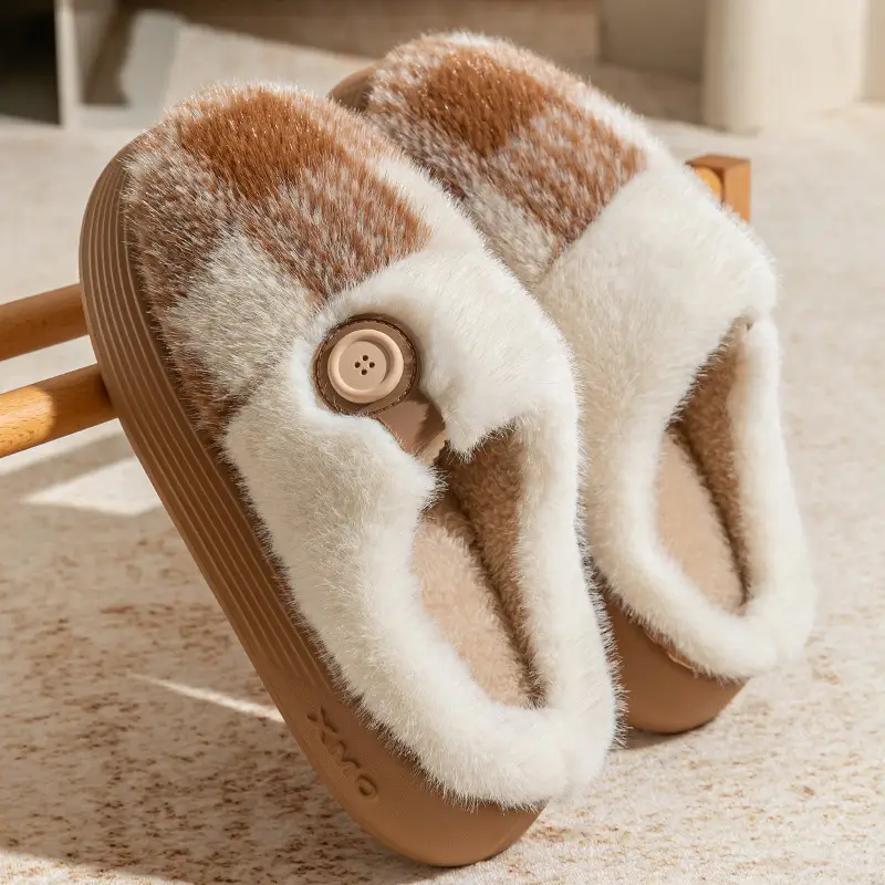 Silent Cotton Slippers for Men 2025 New Autumn and Winter Anti-Slip Warm Couple Indoor Home Cotton Shoes for Women with Shit-Stepping Feeling - Image 7