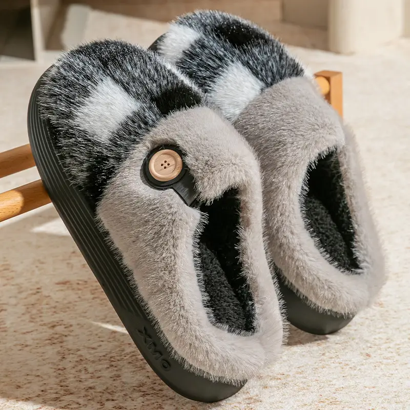 Silent Cotton Slippers for Men 2025 New Autumn and Winter Anti-Slip Warm Couple Indoor Home Cotton Shoes for Women with Shit-Stepping Feeling - Image 9