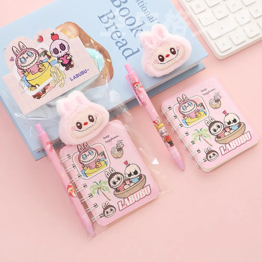 Labubu Stationery Set Student Class Activities Holiday Small Gift Coil Book Mini Cute Cartoon Notebook