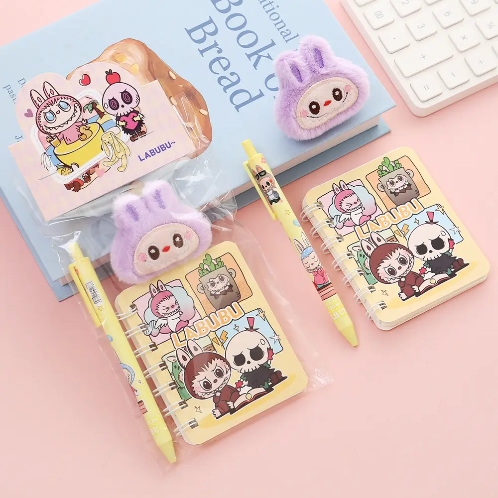 Labubu Stationery Set Student Class Activities Holiday Small Gift Coil Book Mini Cute Cartoon Notebook